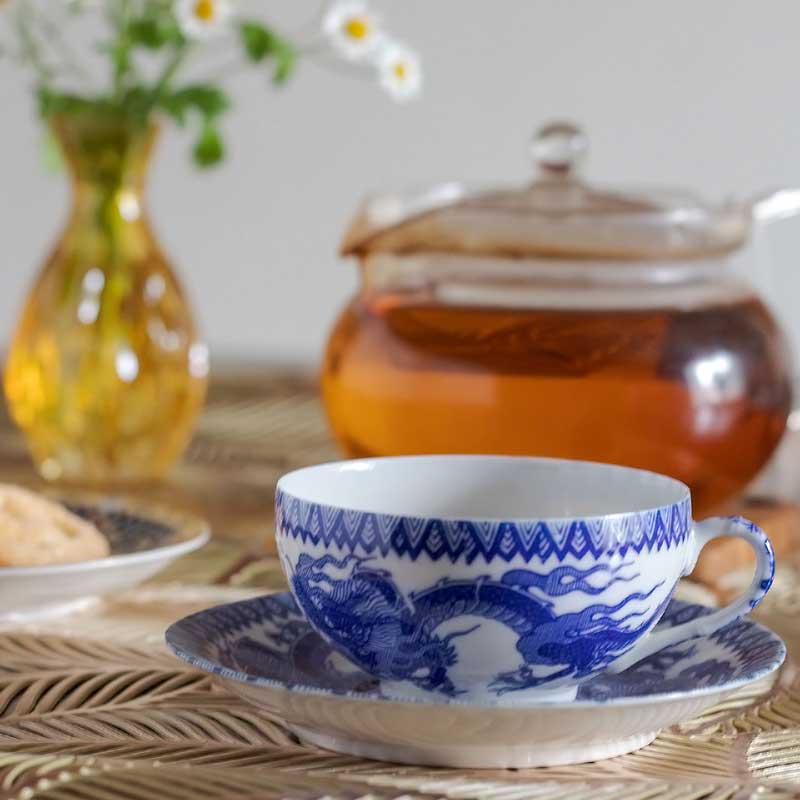 Tajimi Ware Blue & White Dragon