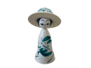 Kokeshi on Green Leaf Design.