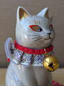 Maneki Neko Beckoning Cat For Fortune & Longevity Gray.