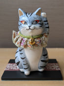 Maneki Neko Beckoning Cat For Fortune & Longevity Kiji Saba.