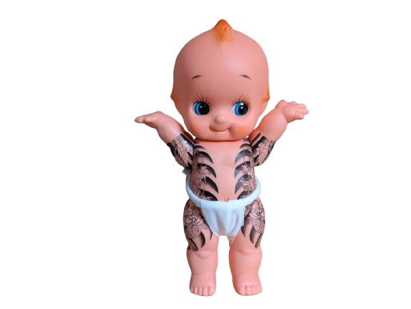 Large Black & White 28cm Tattoo Kewpie Doll With Fundoshi.