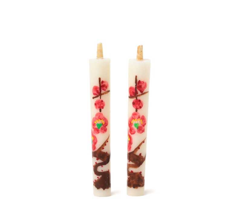 Hand Painted Candles Plum.