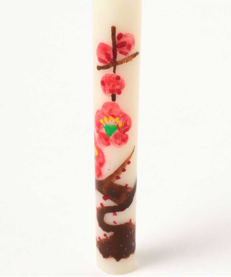 Hand Painted Candles Plum Blossom.