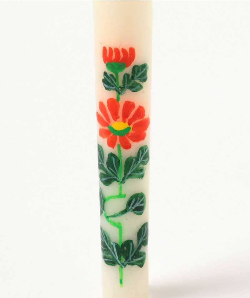 Hand Painted Candles Chrysanthemum.