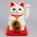 Solar Maneki Neko White Small.