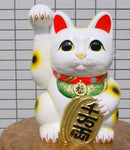 Long Arm Koban Maneki Neko White, Right.
