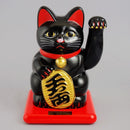 Solar Maneki Neko Black Small.