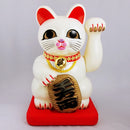 Solar Maneki Neko White Large.