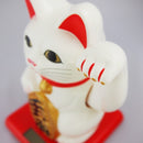 Solar Maneki Neko White Small.