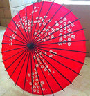 Red Japanese umbrella.