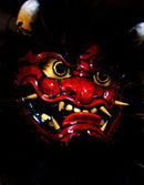 Red Oni With Hair Kagura Mask.