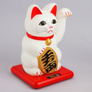 Solar Maneki Neko White Small.