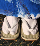 Sandals worn with Japanese dress.