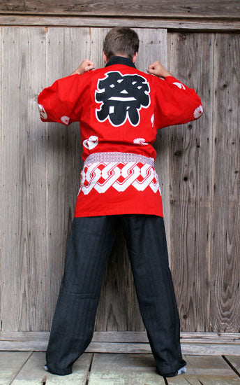 Red Happi Coat (Kuruwa) - Main Image