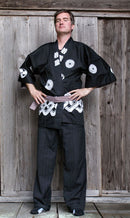 Black Happi Coat (Kuruwa) from Japan.