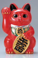 Red maneki neko from Tokoname.