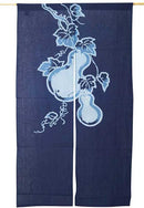 Indigo Noren Curtain Gourd Design.