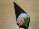 Temaki ebi (prawn) replica sushi.
